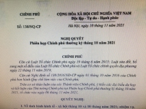 Triển khai thực hiện Nghị quyết Phiên họp Chính phủ thường kỳ tháng 10 năm 2021