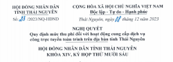 Mức thu phí đối với hoạt động cung cấp dịch vụ công trực tuyến toàn trình trên địa bàn tỉnh Thái Nguyên