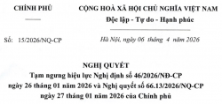 Chính phủ tạm ngưng hiệu lực Nghị định 46/2026/NĐ-CP - tiếp tục áp dụng Nghị định 15/2018/NĐ-CP trong quản lý an toàn thực phẩm