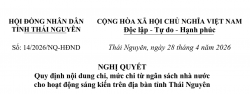 Quy định về nội dung, mức chi cho hoạt động sáng kiến trên địa bàn tỉnh Thái Nguyên