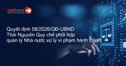 Ban hành Quy chế phối hợp trong quản lý nhà nước về thi hành pháp luật xử lý vi phạm hành chính trên địa bàn tỉnh Thái Nguyên