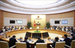 Phiên họp Chính phủ chuyên đề về xây dựng pháp luật tháng 2/2025. Ảnh: Dương Giang/TTXVN