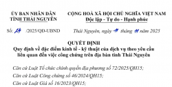 Tỉnh Thái Nguyên ban hành Quyết định quy định về đặc điểm kinh tế - kỹ thuật của dịch vụ theo yêu cầu liên quan đến việc công chứng