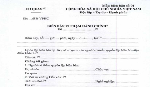 Xử phạt vi phạm hành chính trong trường hợp lập biên bản xác minh